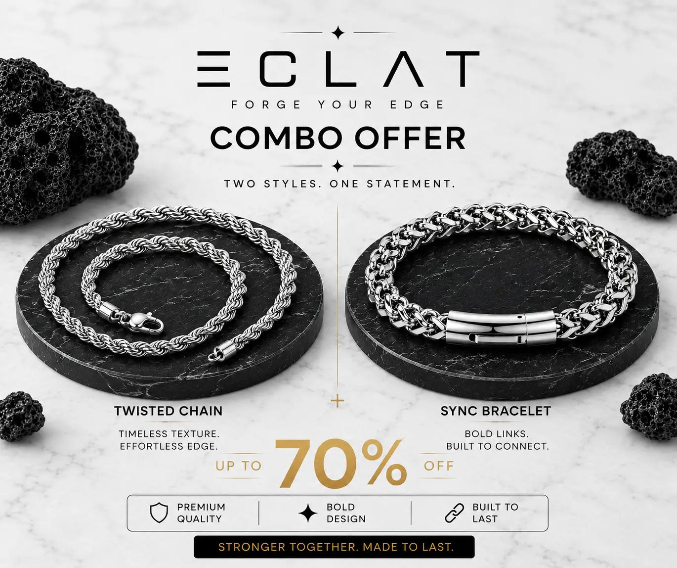 SYNC BRACELET + TWISTED CHAIN| COMBO